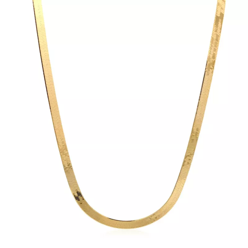 4.0mm 14k Yellow Gold Super Flex Herringbone Chain (18 Inch)