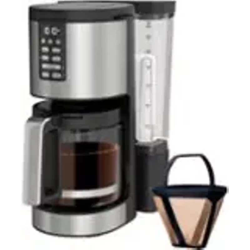 Ninja - Programmable XL 14-Cup Coffee Maker PRO, Glass Carafe, Freshness Timer, with Permanent Filter - Black/Stainless Steel