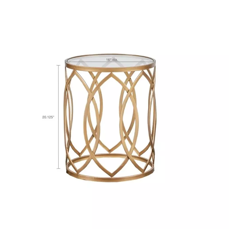 Aria Gold Metal Eyelet Accent Table