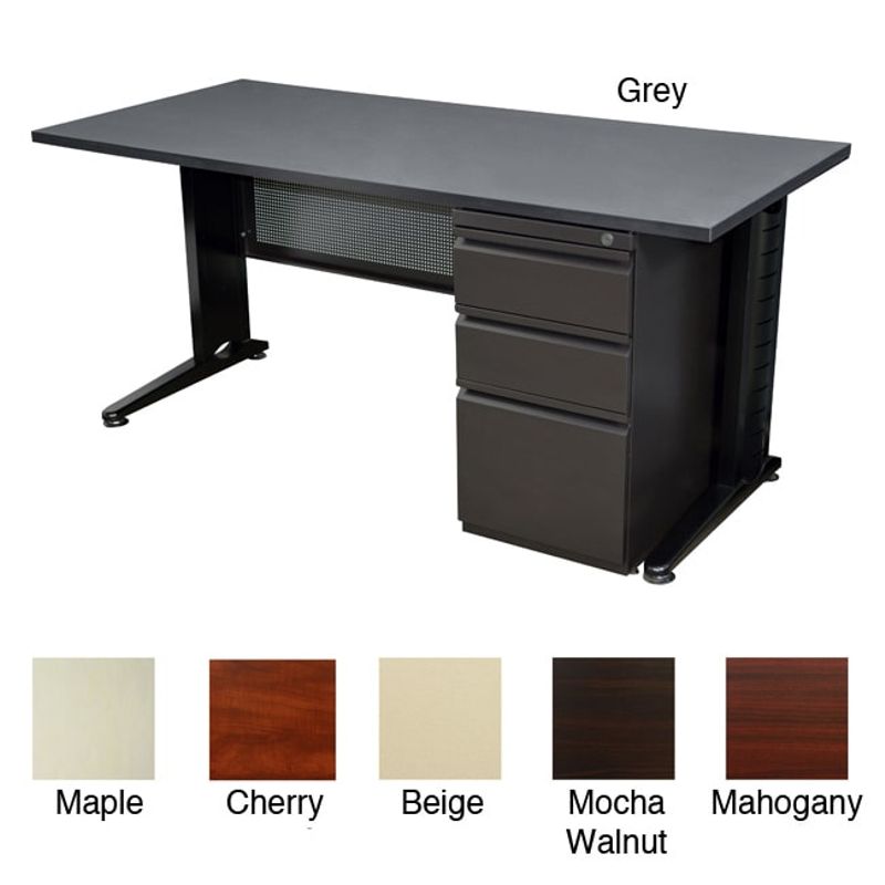 Regency Seating Fusion 60-inch Single Pedestal Desk - Mahogany