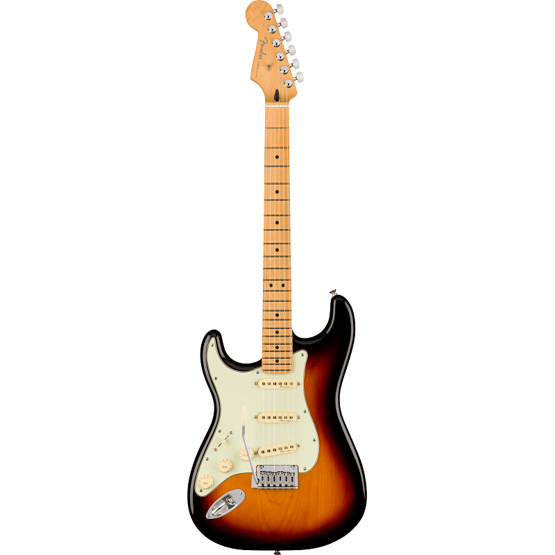 Fender Player Plus Stratocaster Electric Guitar. Left-Hand, Maple Fingerboard, 3-Color Sunburst