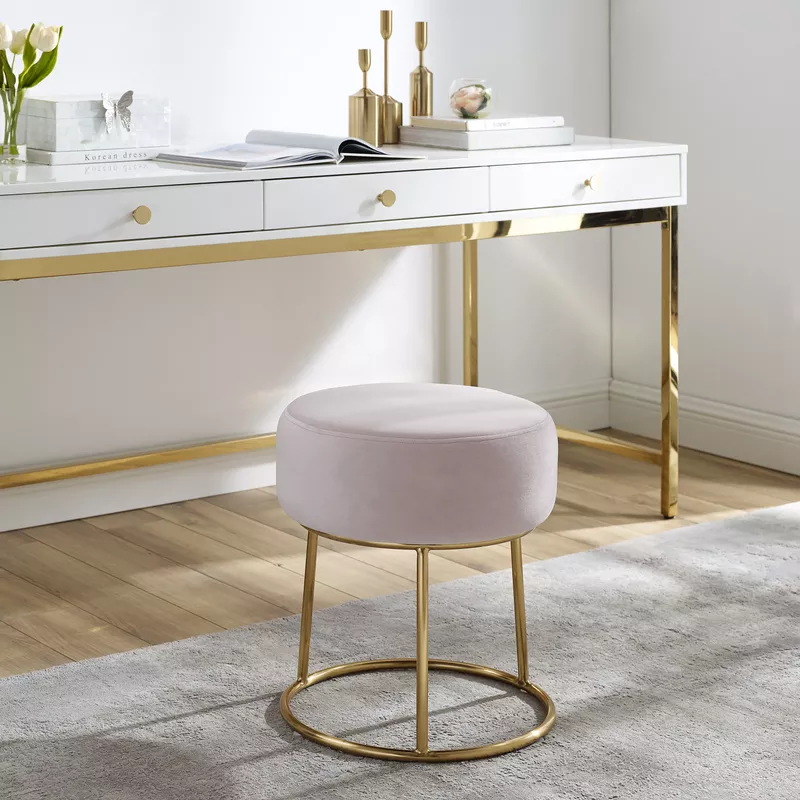 Baylis Accent Vanity Stool Pink