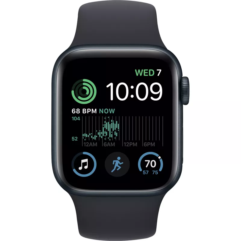 Apple Watch SE - GPS - 44mm - Midnight - Aluminum - Sport Band - S/M