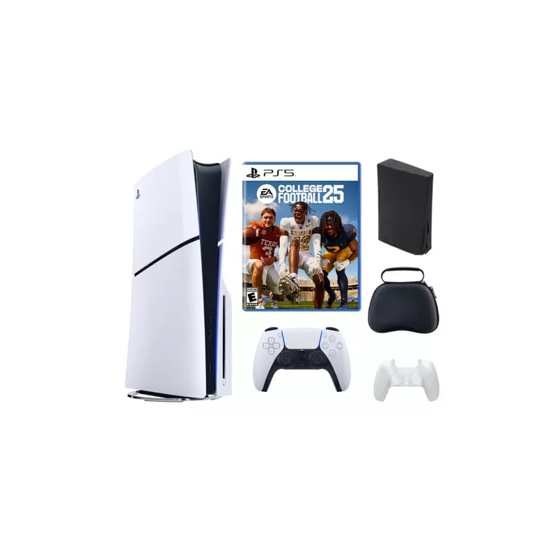 Playstation 5 Slim + College Football 25 Bundle with Accessories