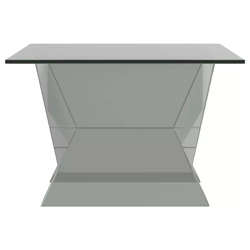 Taffeta V-shaped Coffee Table with Glass Top Silver