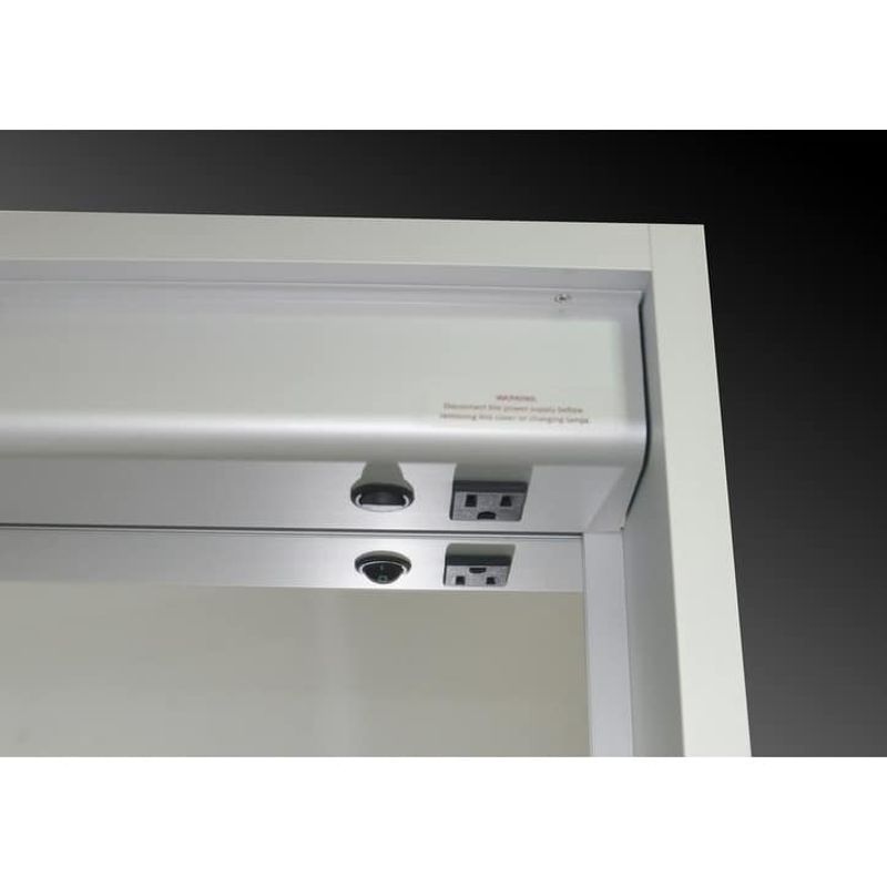 Innoci-USA Thalia LED Recessed Lighted Medicine Cabinet For Vanity Featuring Built-In Cosmetic Mirror 20" x 26" Left Hinge