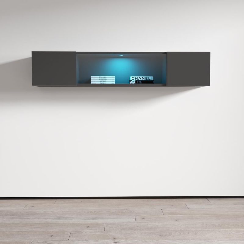 Strick & Bolton Hadi Contemporary Wall-mounted Media Cabinet - Oak