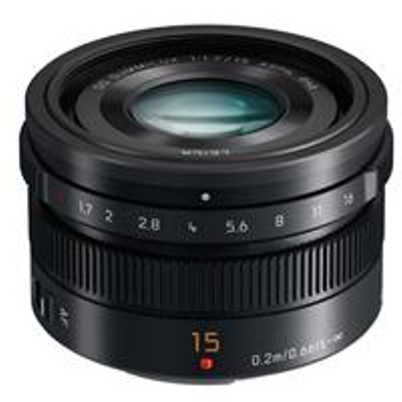 Panasonic Lumix G Leica DG Summilux 15mm f/1.7 ASPH Lens for Micro Four Thirds Lens Mount System, Black