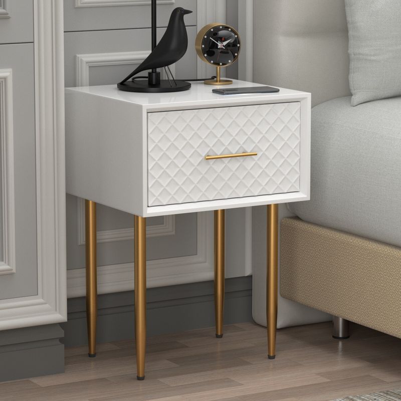 COZAYH Modern Contemporary Spacious Drawer Nightstand Side Table, Clean-Lined Transitional Style - 1-drawer