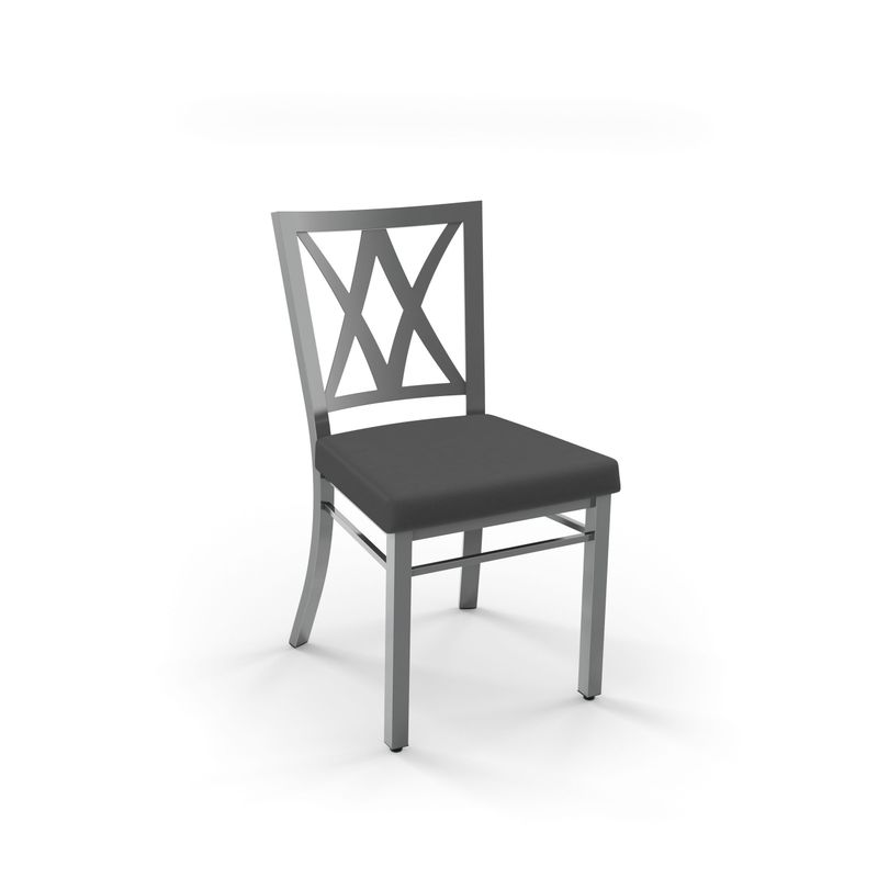 Amisco Washington Metal Chair - Metal: Grey-Polyurethane: Black