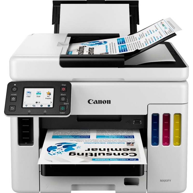 Angle Zoom. Canon - MAXIFY MegaTank GX7021 Wireless All-In-One Inkjet Printer with Fax - White