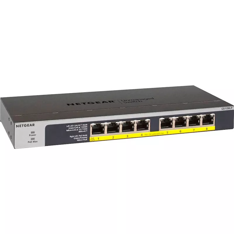 NETGEAR - 8-Port 10/100/1000 Gigabit Ethernet PoE/PoE+ Unmanaged Switch