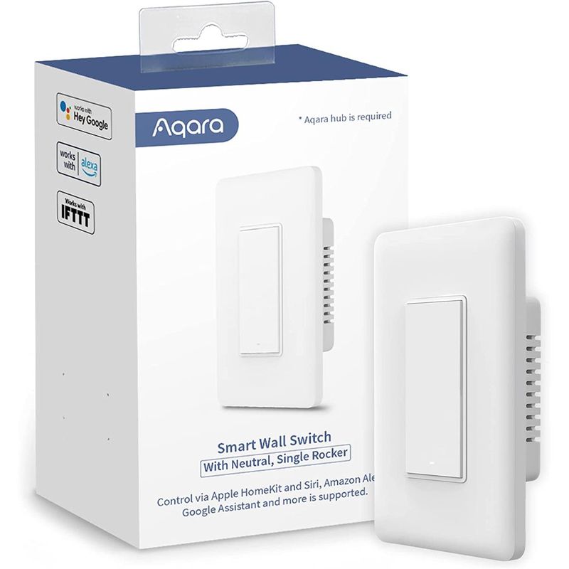 Aqara WS-USC03 Wireless Smart Light Switch with Neutral, Single Rocker