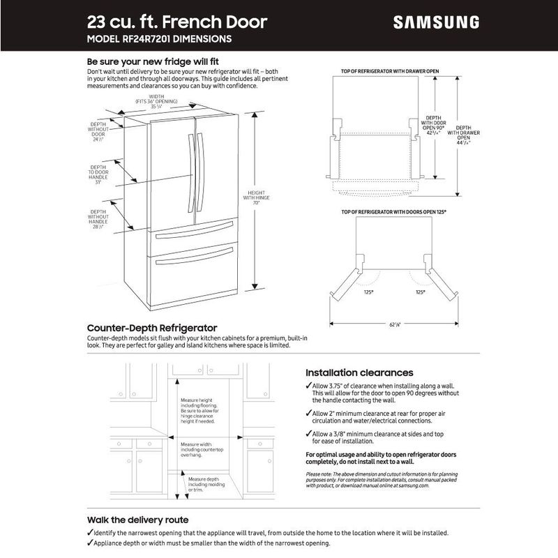 Alt View Zoom 39. Samsung - 22.6 cu. ft. 4-Door French Door Counter Depth Refrigerator with FlexZone Drawer - Stainless steel