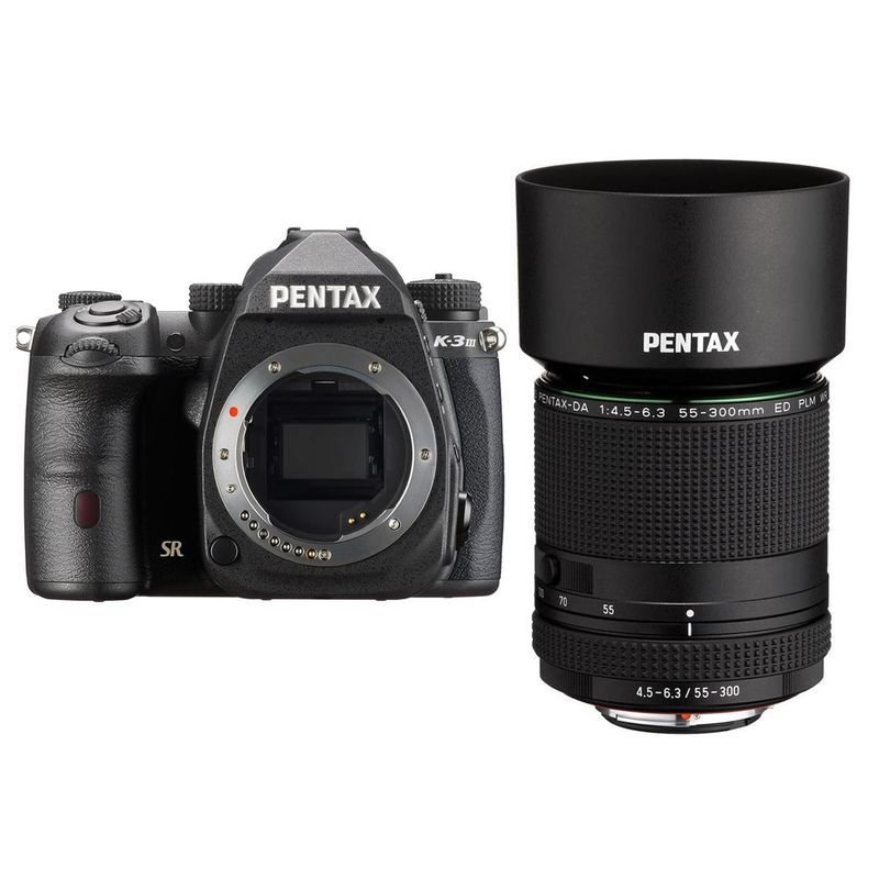 Pentax K-3 Mark III APS-C-Format DSLR Camera Black With HD DA 55-300mm f/4.5-6.3 ED PLM WR RE Telephoto Zoom Lens