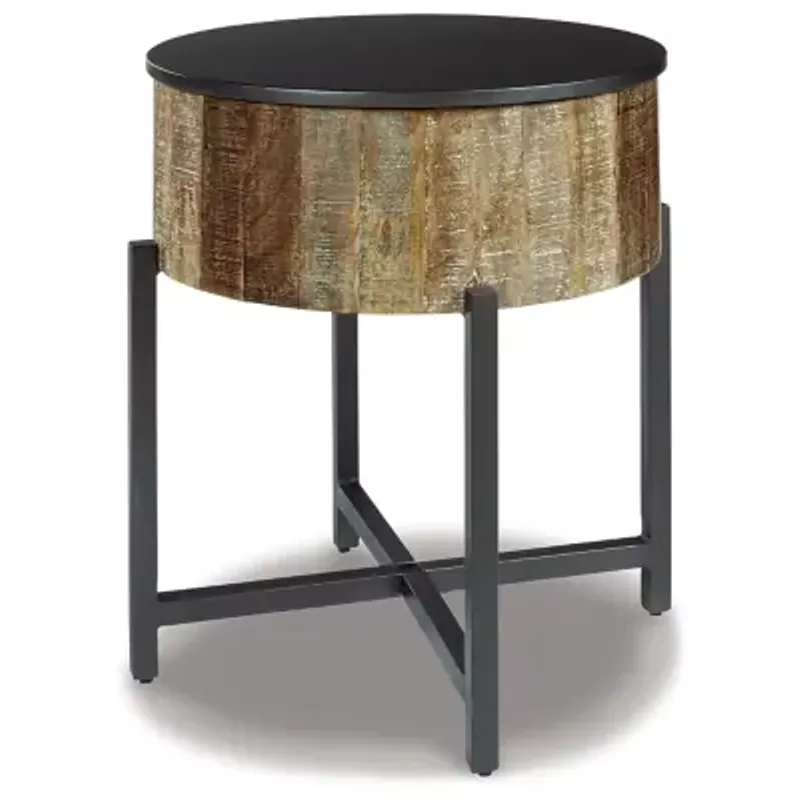 Gray/Brown Nashbryn Round End Table