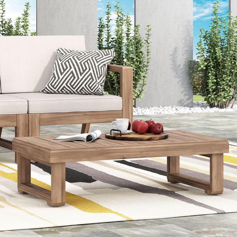 Westchester Outdoor Acacia Wood Rectangular Coffee Table by Christopher Knight Home - Brown Wash