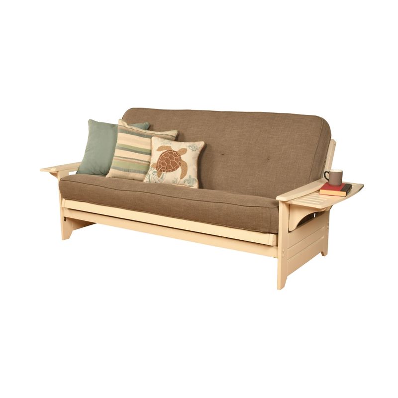 Copper Grove Dixie Futon Frame in Antique White Wood with Innerspring Mattress - Canadian Wildlife