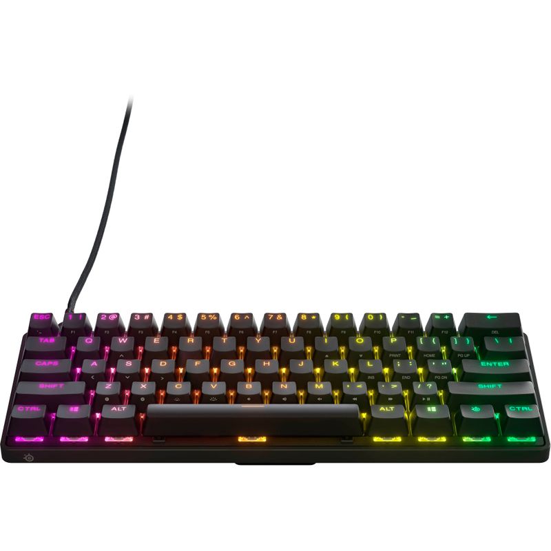Angle Zoom. SteelSeries - Apex Pro Mini 60% Wired Mechanical OmniPoint Adjustable Actuation Switch Gaming Keyboard with RGB Backlighting - B