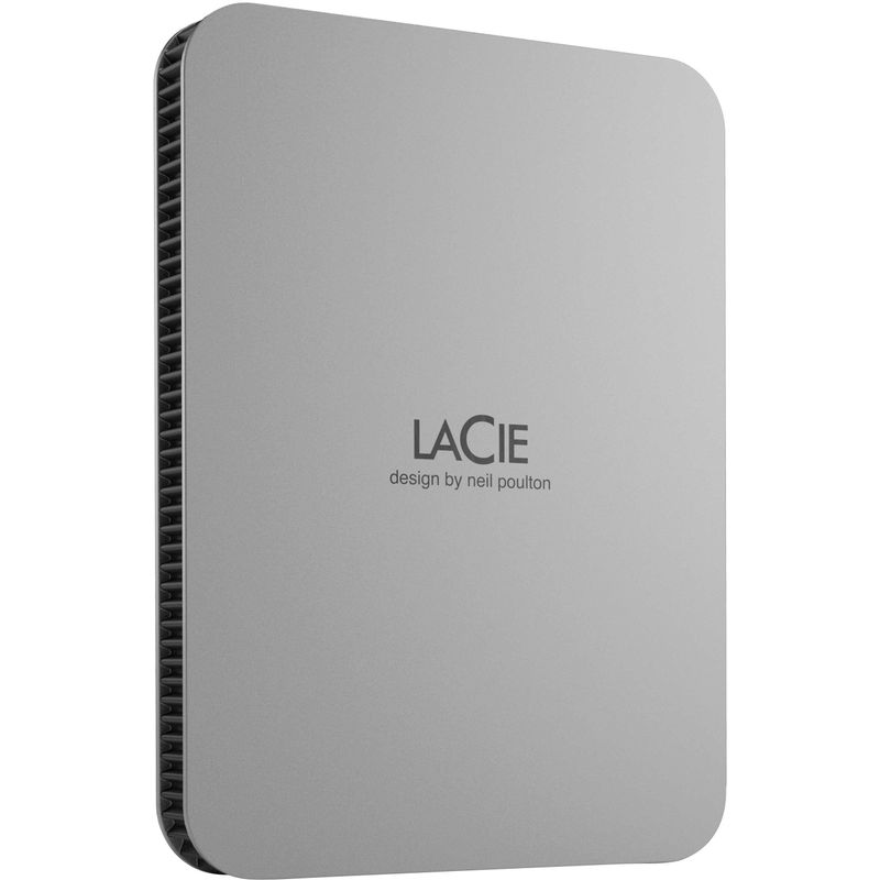 Alt View Zoom 16. LaCie Mobile 2TB External USB-C 3.2 Portable Hard Drive with Rescue Data Recovery Services - Moon Silver