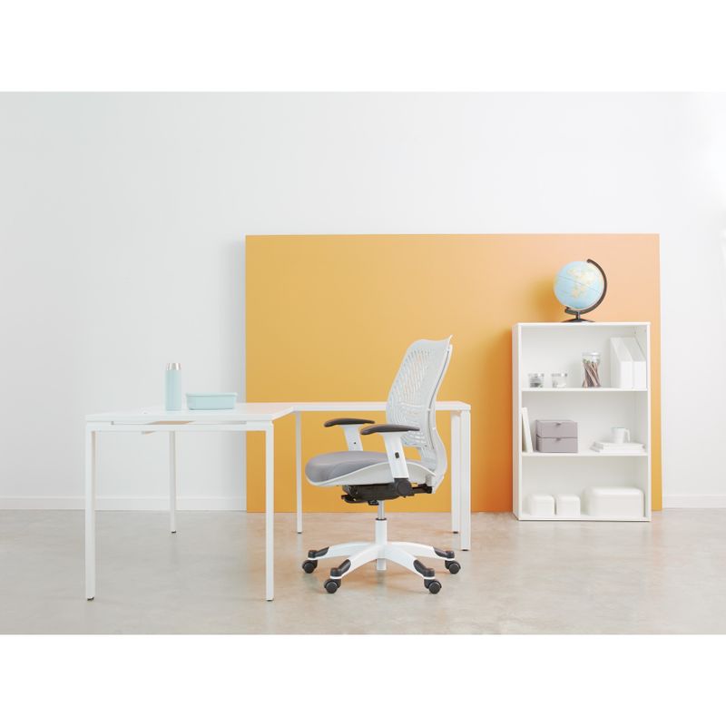 Prado Laminate/ Metal L-Shape Desk - Prado L-Shape Desk with Laminate Top, White