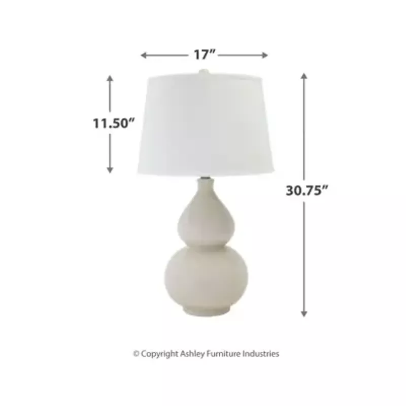 Cream Saffi Ceramic Table Lamp (1/CN)