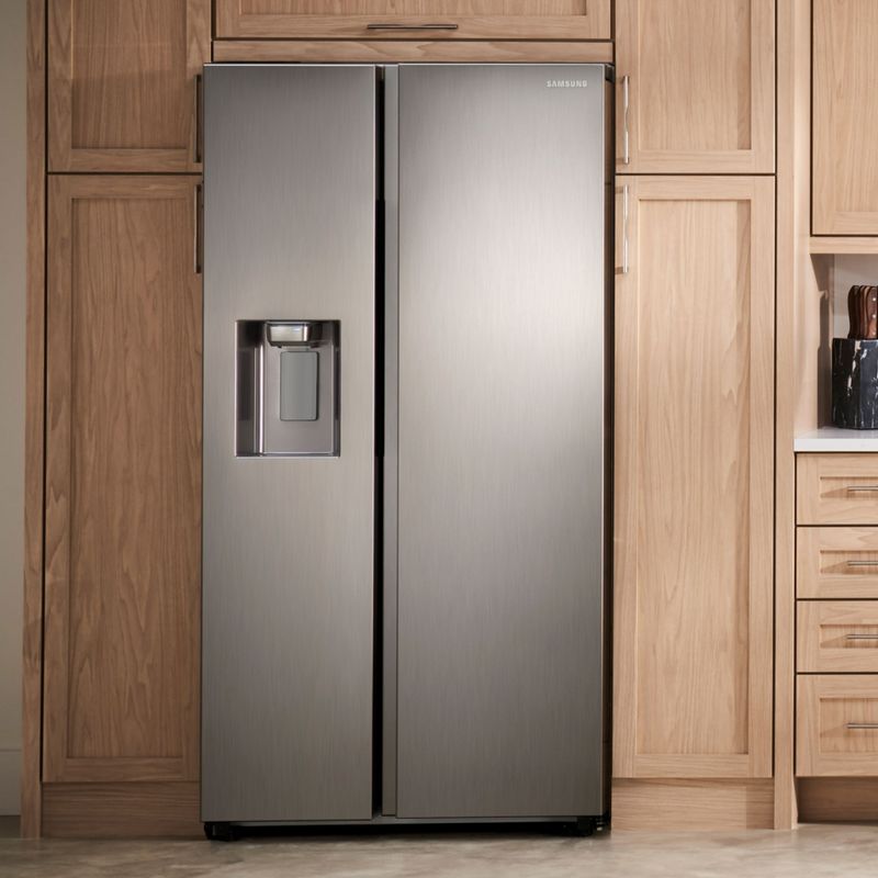 Alt View Zoom 14. Samsung - 22 Cu. Ft. Side-by-Side Counter-Depth Refrigerator - Stainless steel