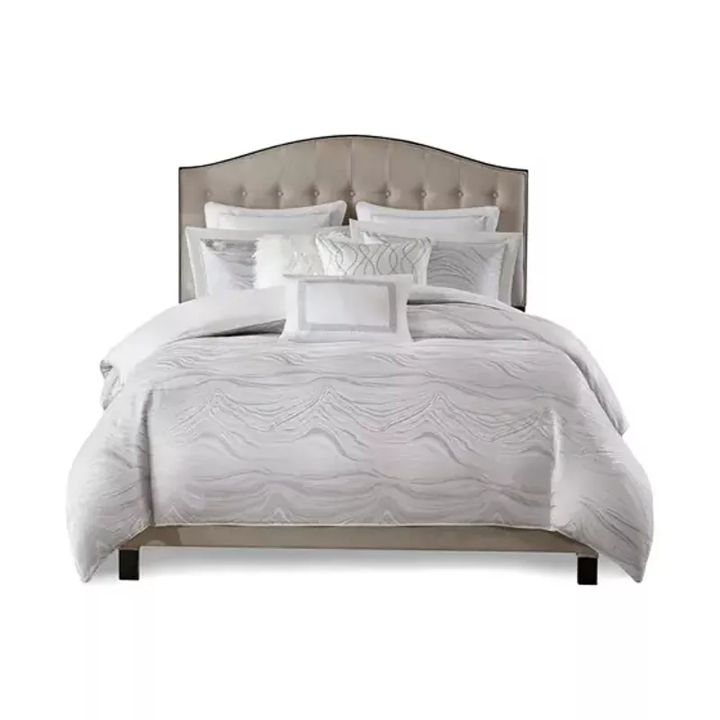 White Hollywood Glam Comforter Set King