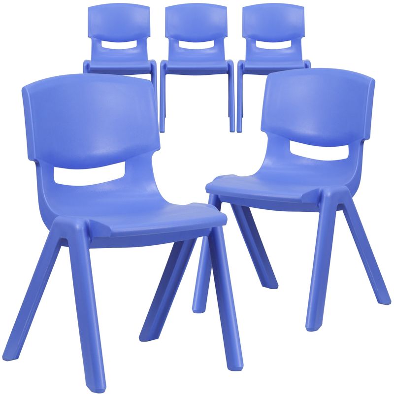 Plastic Stack Chair-15.5"Seat - Blue