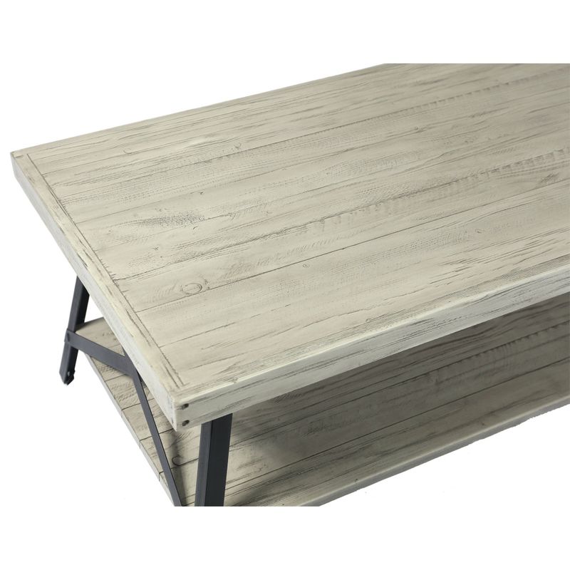 Carbon Loft Oliver Modern Rustic Wood Coffee Table - Brushed Grey