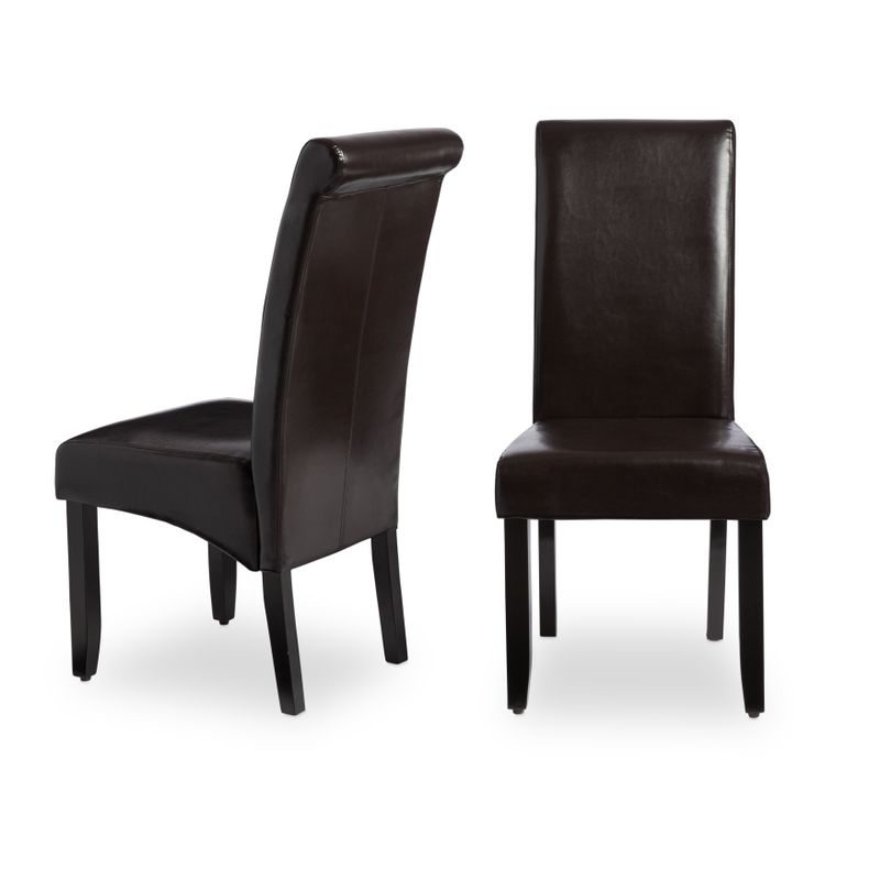 Milan Faux Leather Dining Chairs (Set of 2) - Black