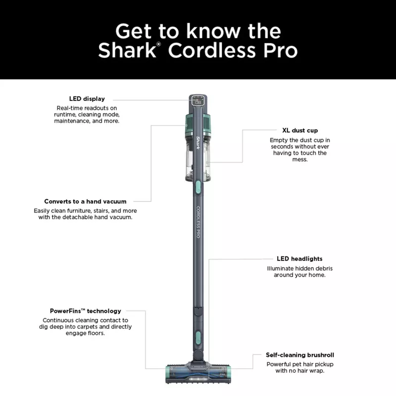 Shark - Pet Plus Cordless Stick Vacuum w/ Self-Cleaning Brushroll