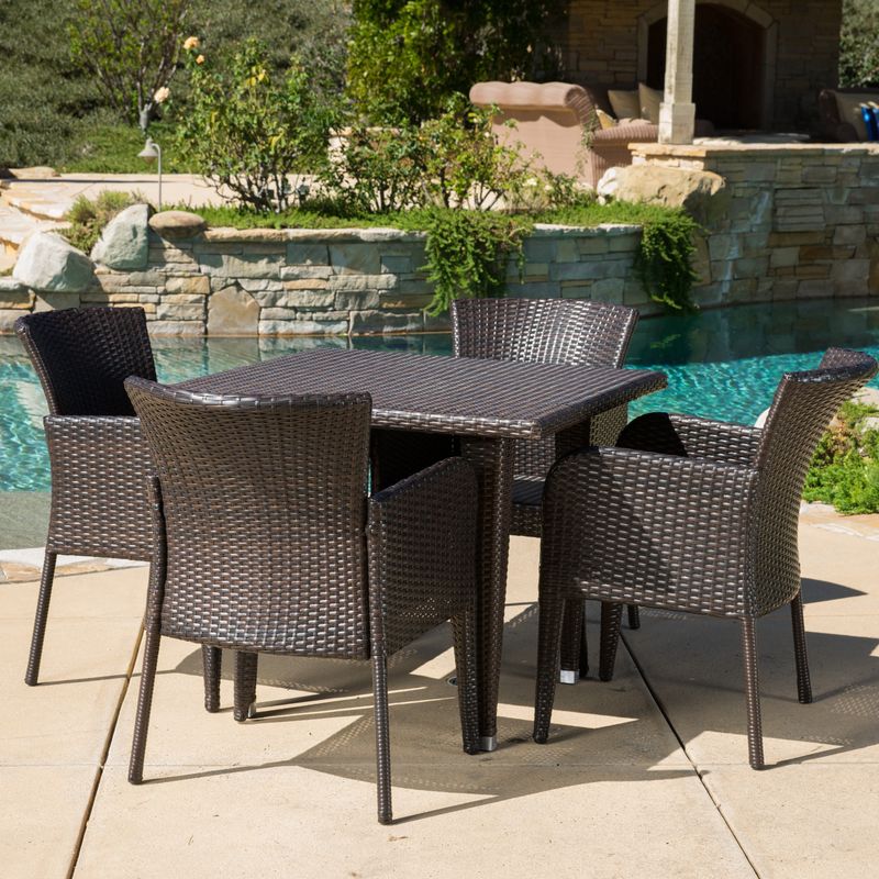Anaya Outdoor 5-piece Wicker Dining Set by Christopher Knight Home - Multi-Brown
