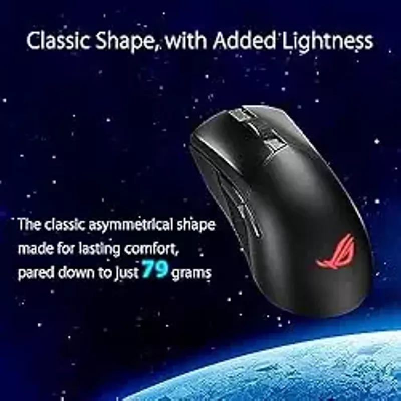ASUS ROG Gladius III Wireless AimPoint Gaming Mouse, Black, 36000 DPI Sensor, 6 Programmable Buttons, 2.4GHz RF, Bluetooth, Wired, 79g