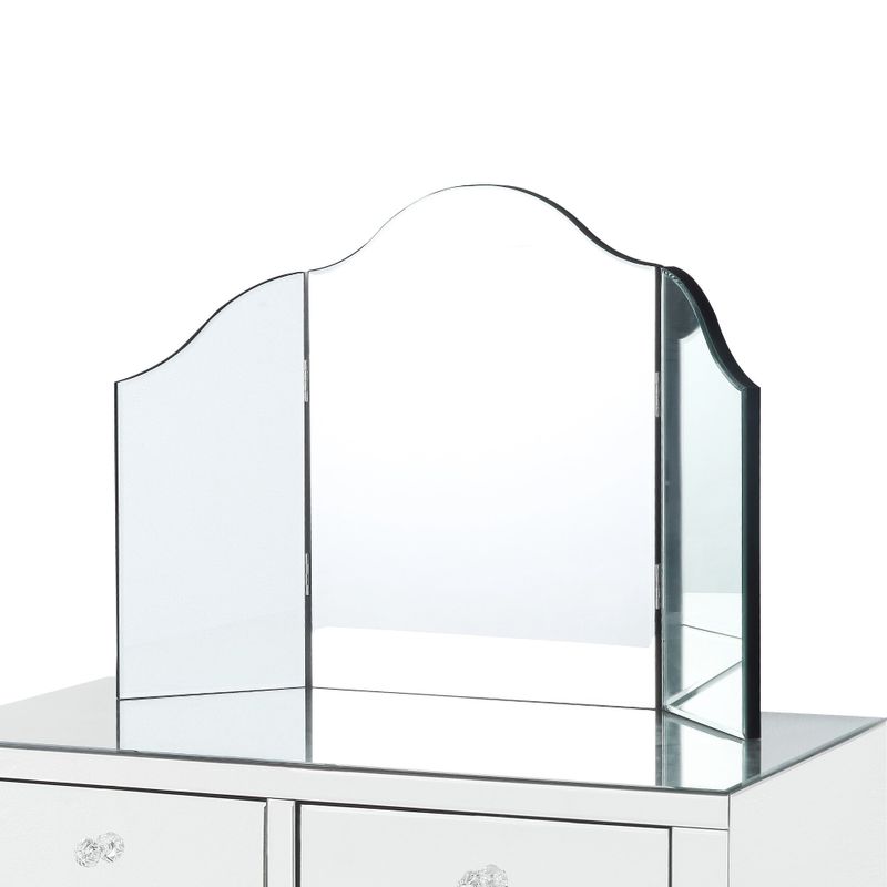Hannah Frameless Modern Contemporary Tri-fold Tabletop Vanity Mirror - Tri-fold Mirror