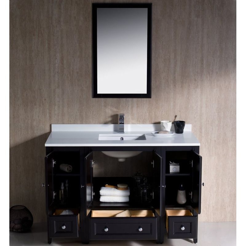 Fresca Oxford 48-inch Espresso Traditional Bathroom Vanity with 2 Side Cabinets - Espresso