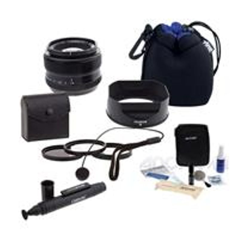 Fujifilm XF 35mm (53mm) F/1.4 Lens - Bundle with 52mm Filter Kit (UV/CPL/ND2), Small Lens Pouch, Capleash, Cleaning Kit,  Lens Cleaner,...