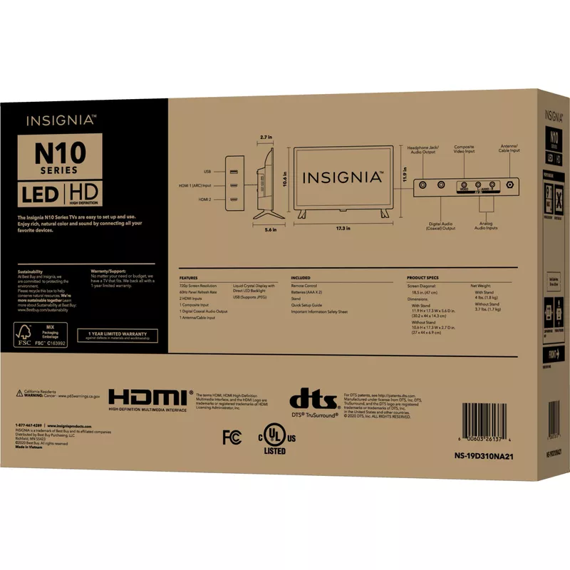 Insignia™ - 19" Class N10 Series LED HD TV