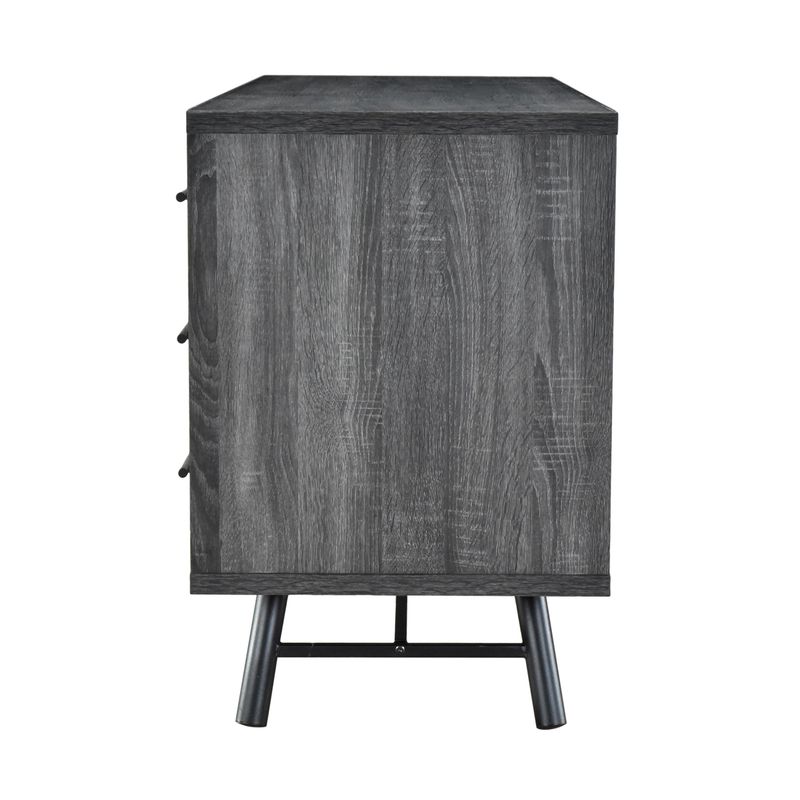 Hulbert Faux Wood Sideboard by Christopher Knight Home - Somona Grey Oak + Grey Oak + Matte Black
