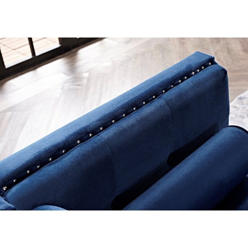 Kittleson 83'' Velvet Square Arm Sofa - Grey