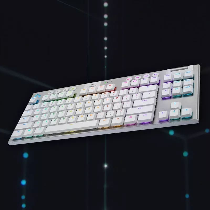 Logitech - G915 LIGHTSPEED TKL Wireless Mechanical GL Tactile Switch Gaming Keyboard with RGB Backlighting - White