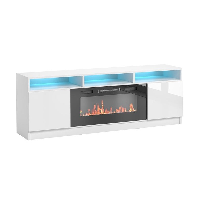 Rent to own Reno 05 Electric Fireplace Modern 63" TV Stand White