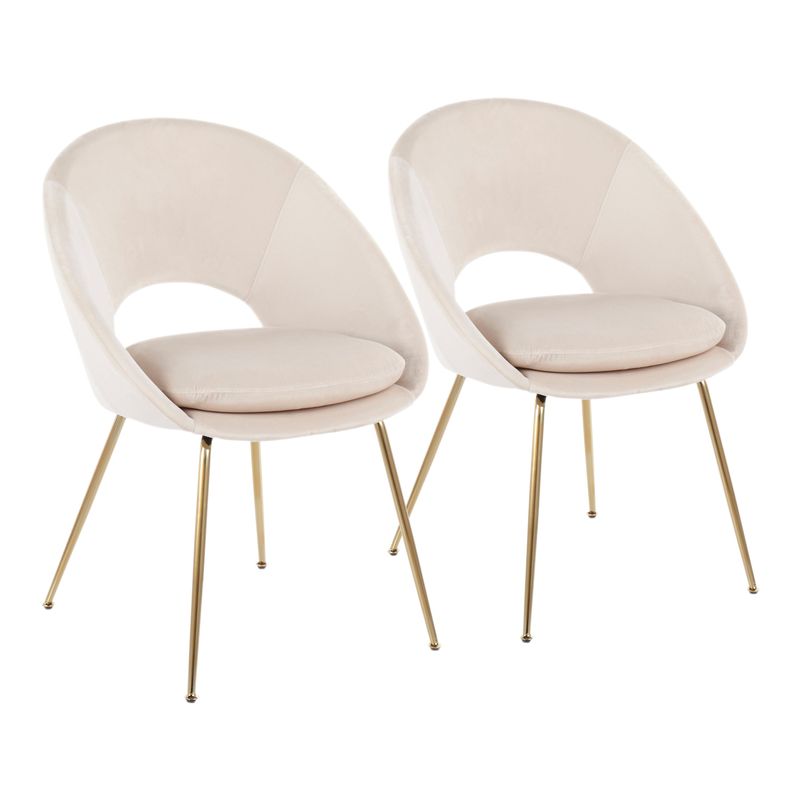 Silver Orchid Lovell Gold Dining Chair (Set of 2) - Cream