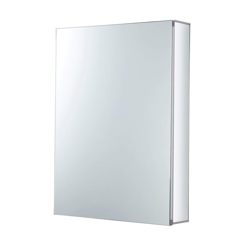 Bathroom Medicine Cabinet, Aluminum, Recessed/Surface Mount, Right/Left Hinged, Mirrored Interior - 20 X 40