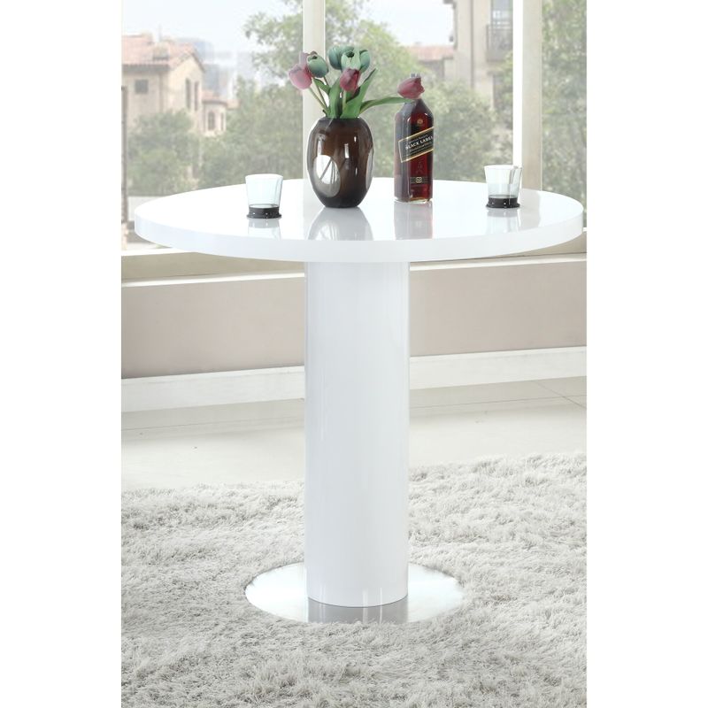 Somette Medea 39" Round Gloss White Counter Table - White