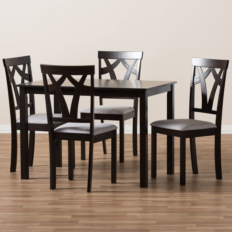 Copper Grove Cyril Contemporary Fabric Finished 5-Piece Dining Set - Brown
