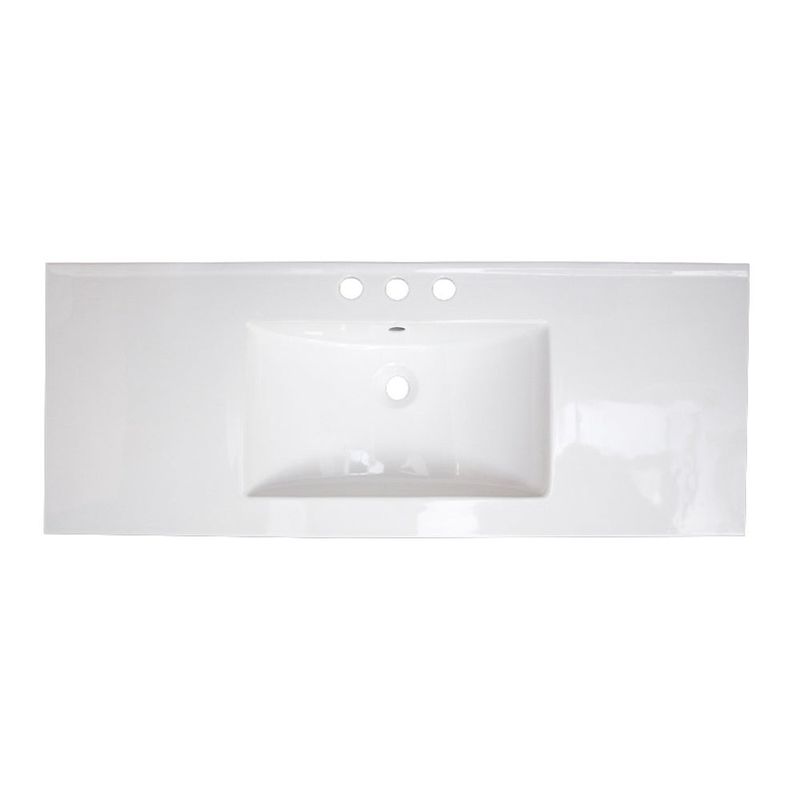 39.75-in. W 3H8-in. Ceramic Top Set In White Color - Overflow Drain Incl. - White - Glossy