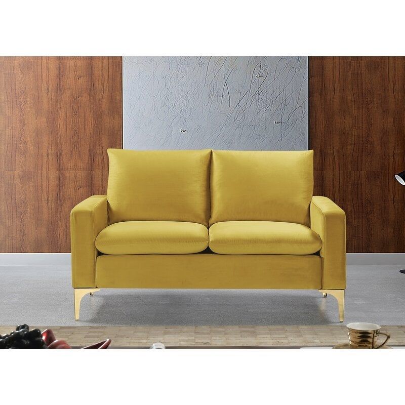 Buchholz 2 Piece Velvet Living Room Set - Yellow