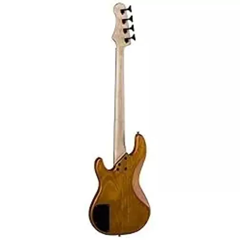 Luna Tattoo 34" Long Scale Electric Bass Guitar, Satin Natural