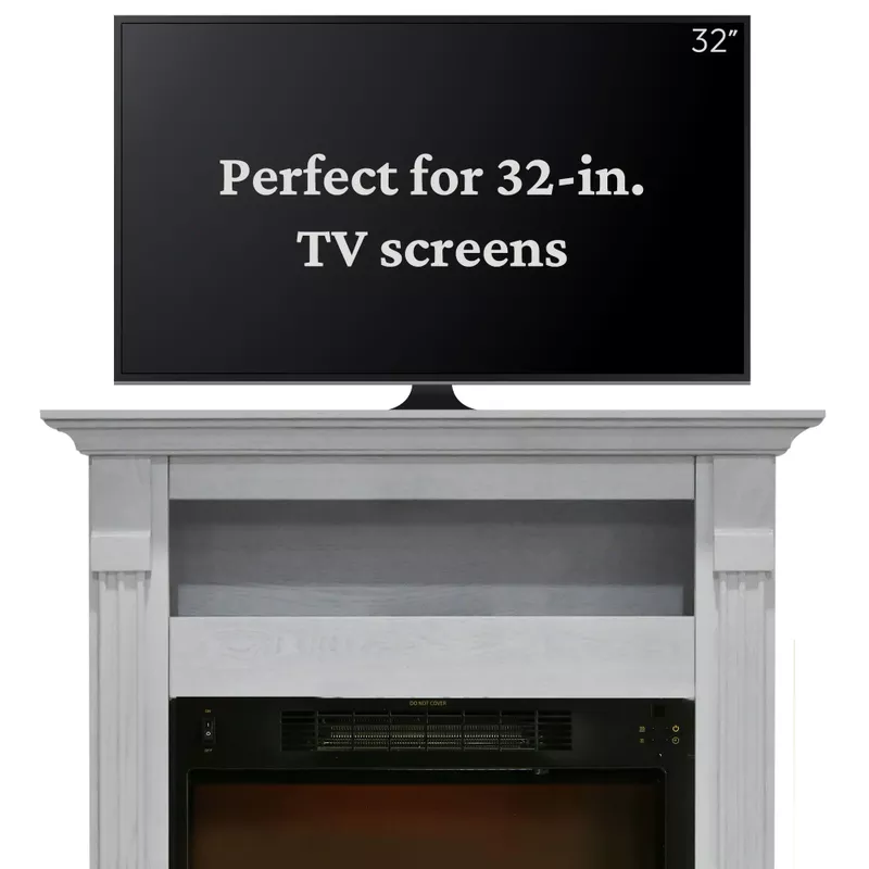 Sienna 34-In. Electric Fireplace w/ Multi-Color LED Insert and White Mantel